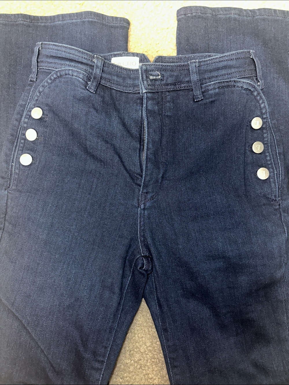 PILCRO from Anthropology flare  Dark Blue Women's High-Waist Button Front Jeans